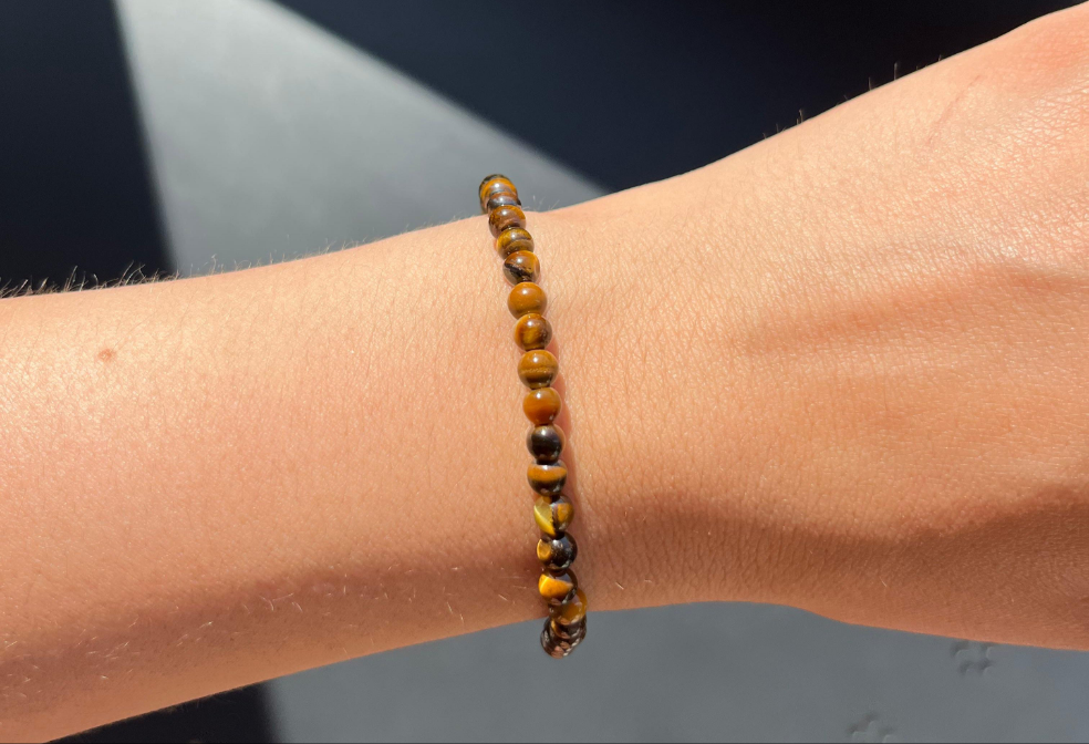 Bracelet boule 4mm - Œil de tigre
