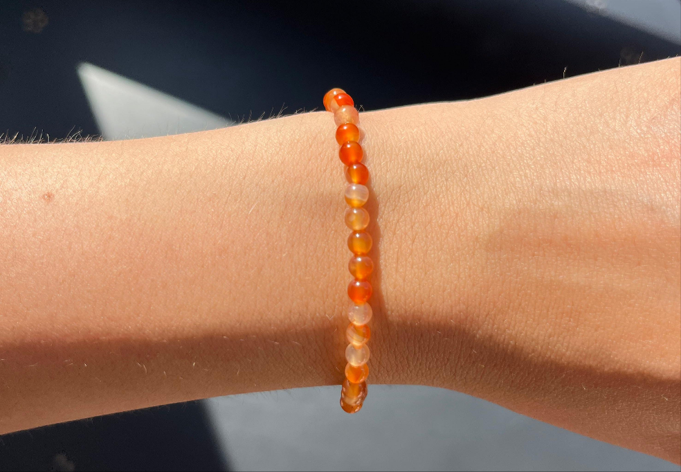 Bracelet boule 4mm - Cornaline