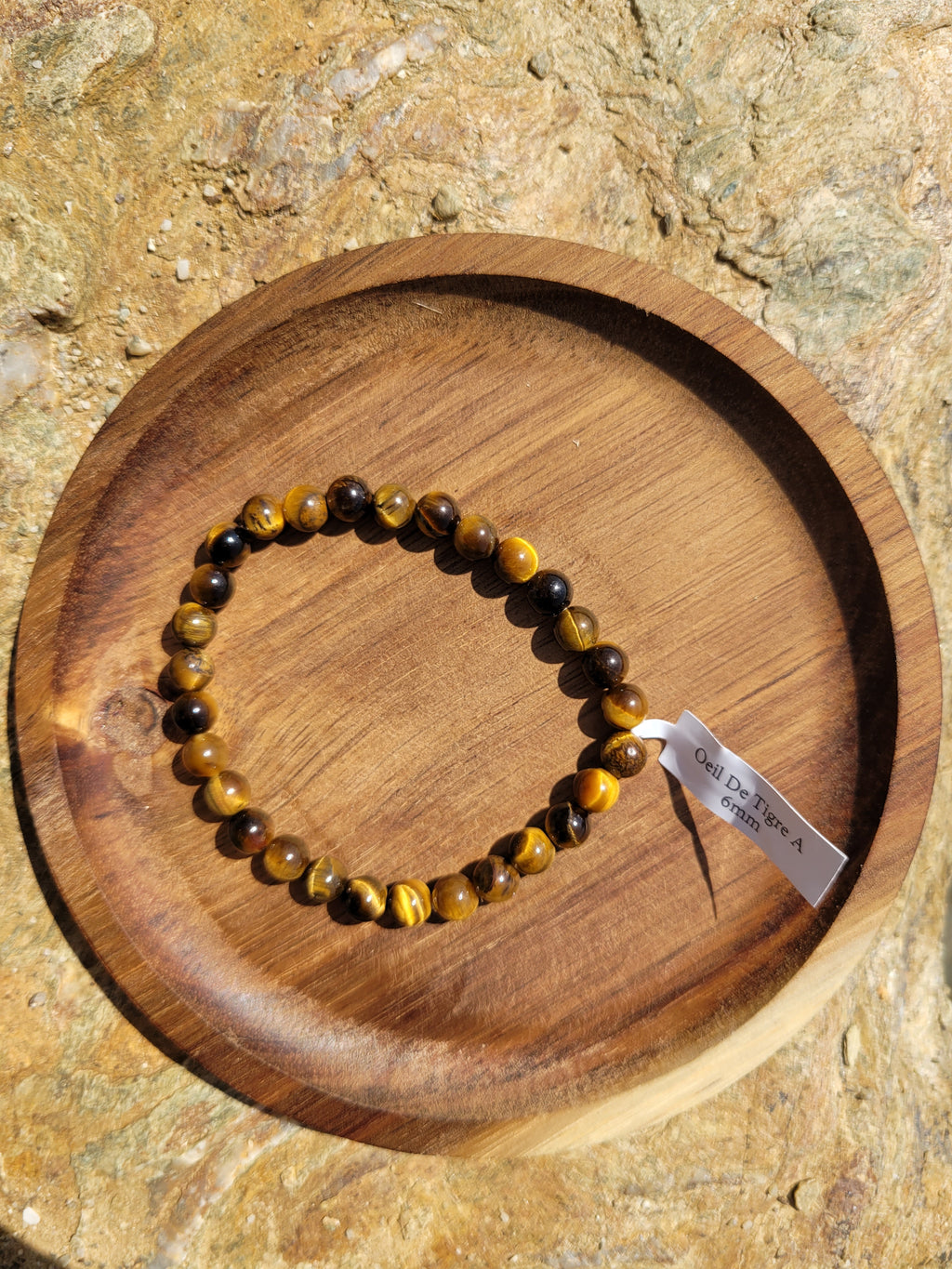 Bracelet boule 6mm - Œil de tigre