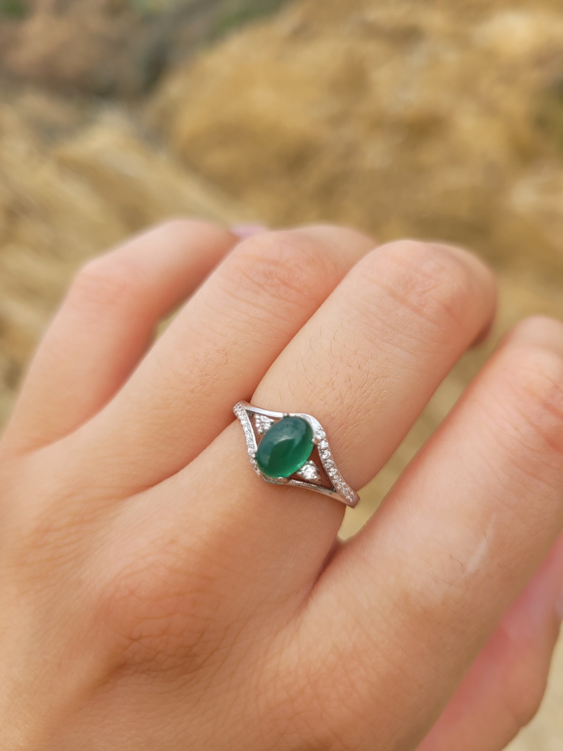 Bague argent 925 - Chrysoprase