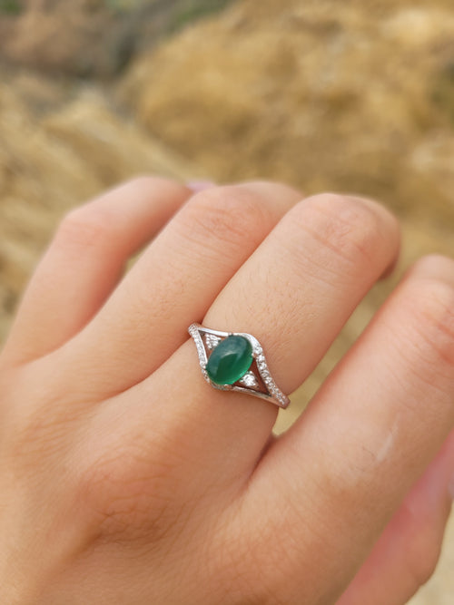 Bague argent 925 - Chrysoprase