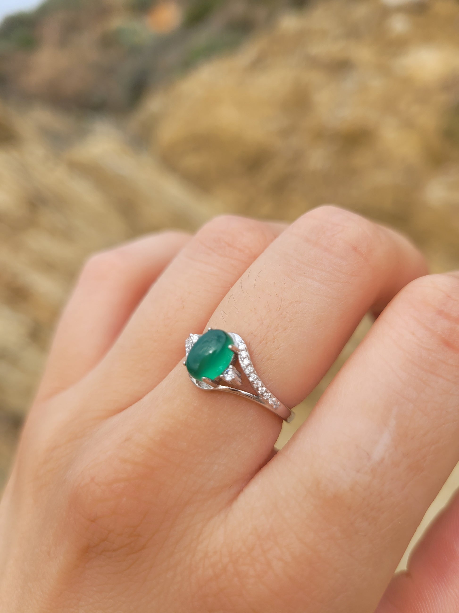 Bague argent 925 - Chrysoprase