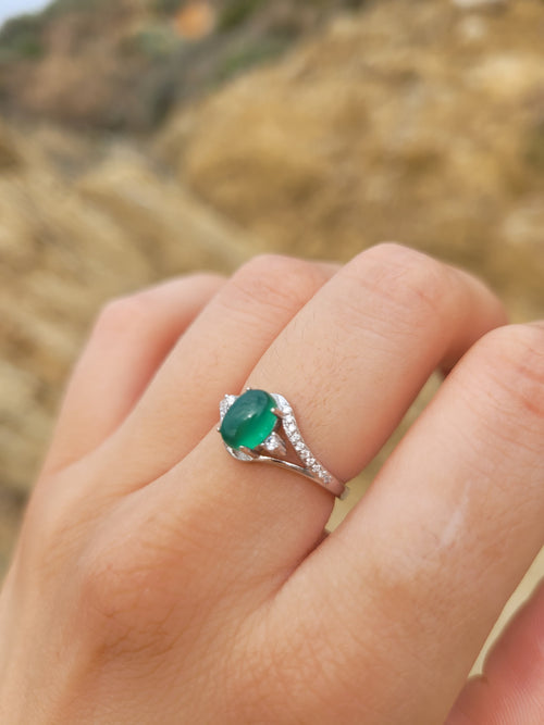 Bague argent 925 - Chrysoprase