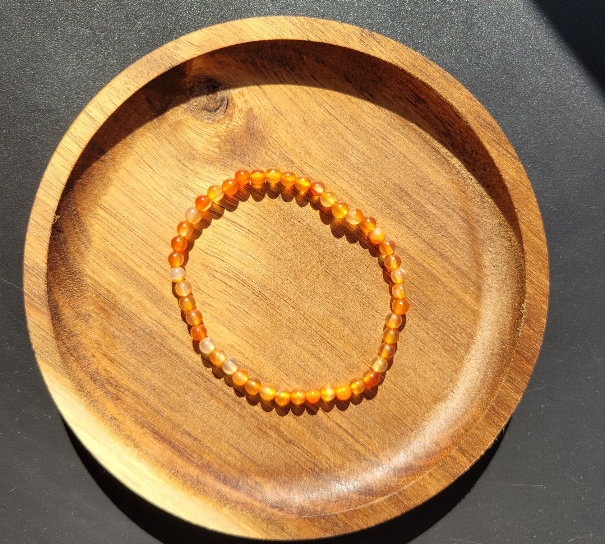 Bracelet boule 4mm - Cornaline