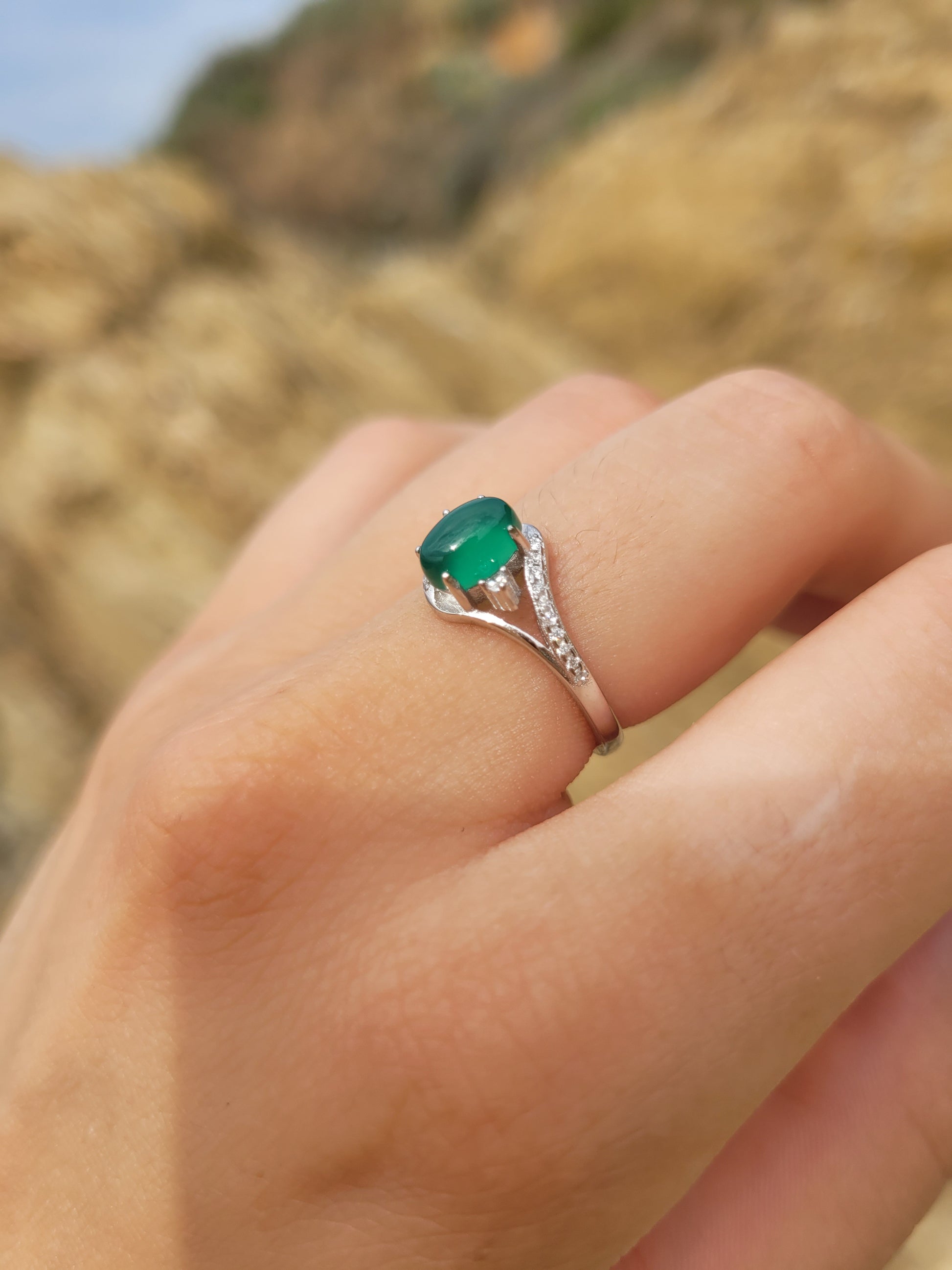 Bague argent 925 - Chrysoprase