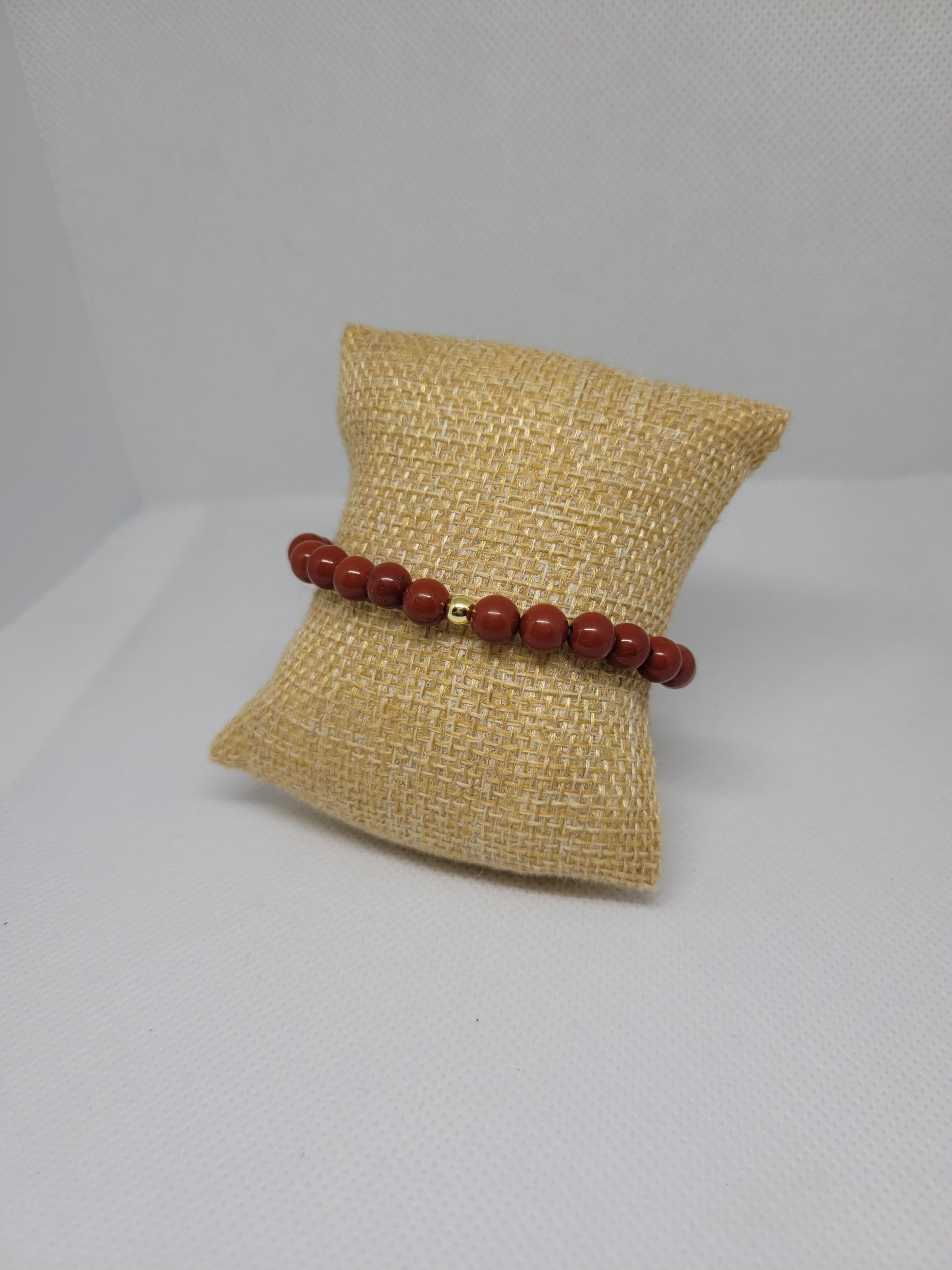 Bracelet boules 6mm - Jaspe rouge