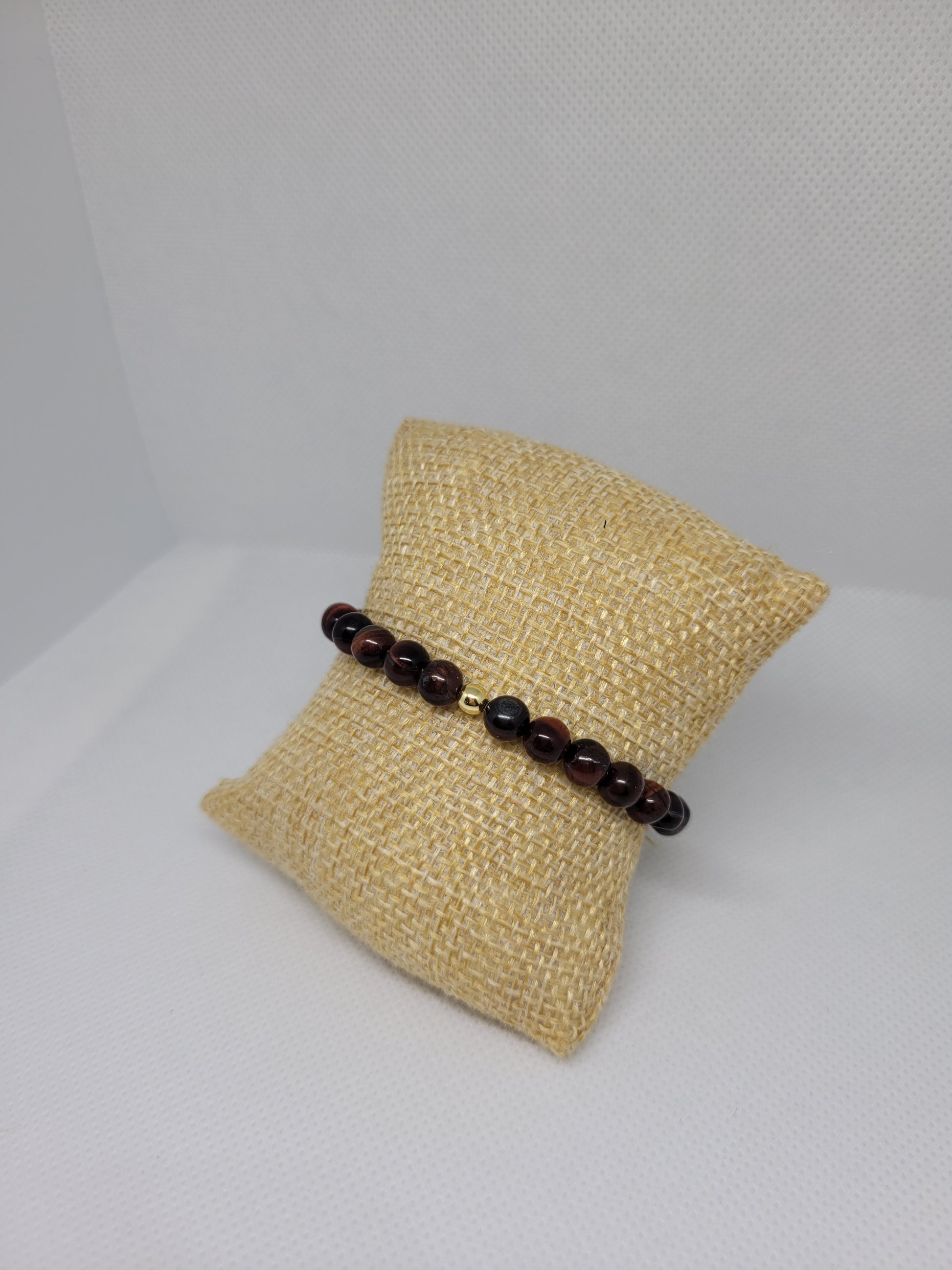 Bracelet boules 6mm - Œil de taureau