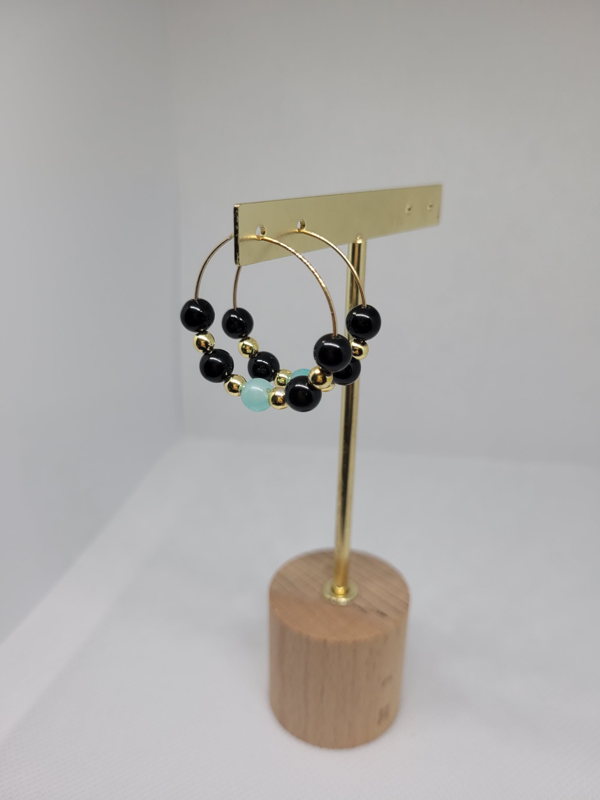 Boucles Obsidienne et Amazonite