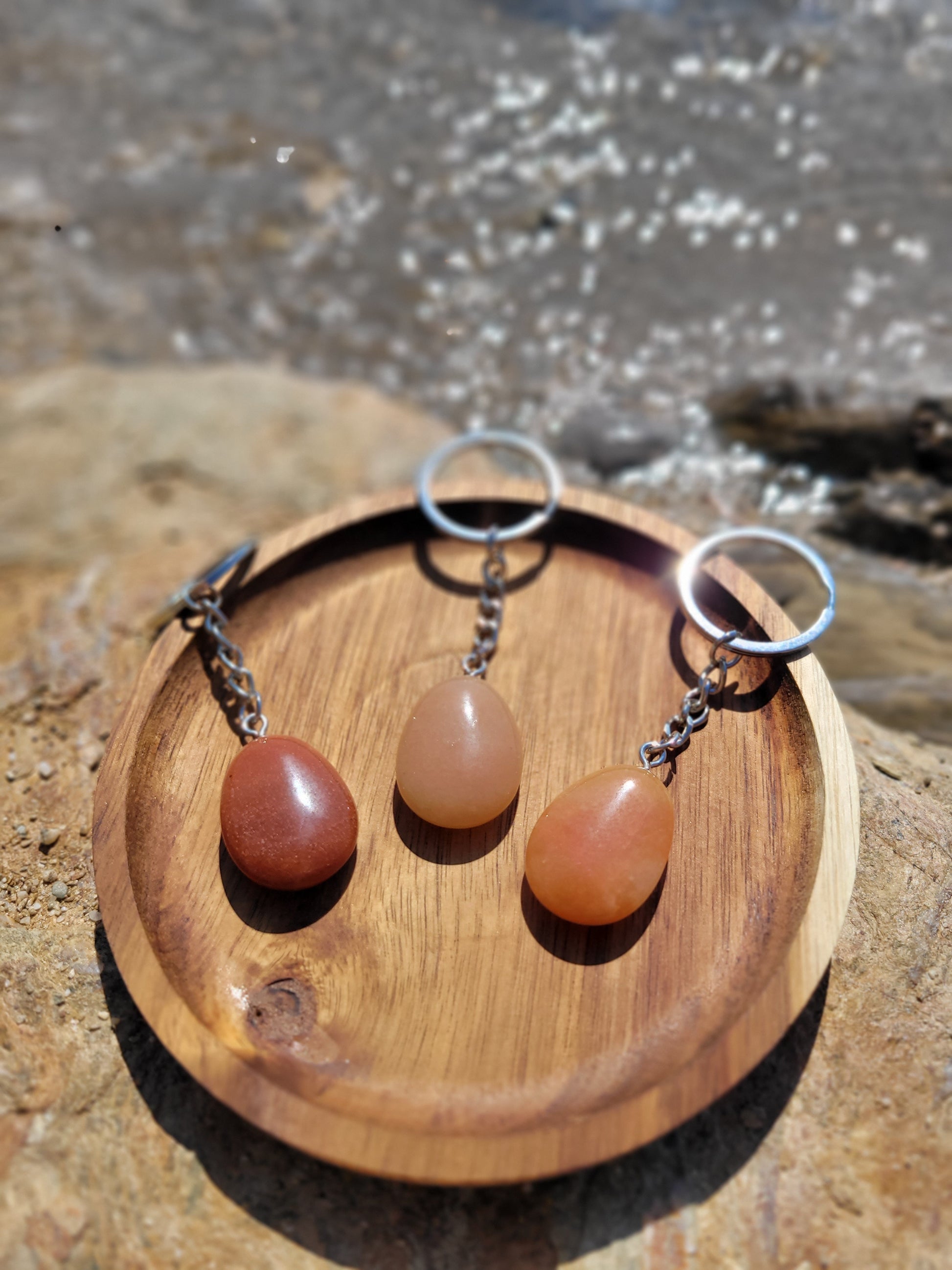 Porte clé forme goutte - Aventurine orange