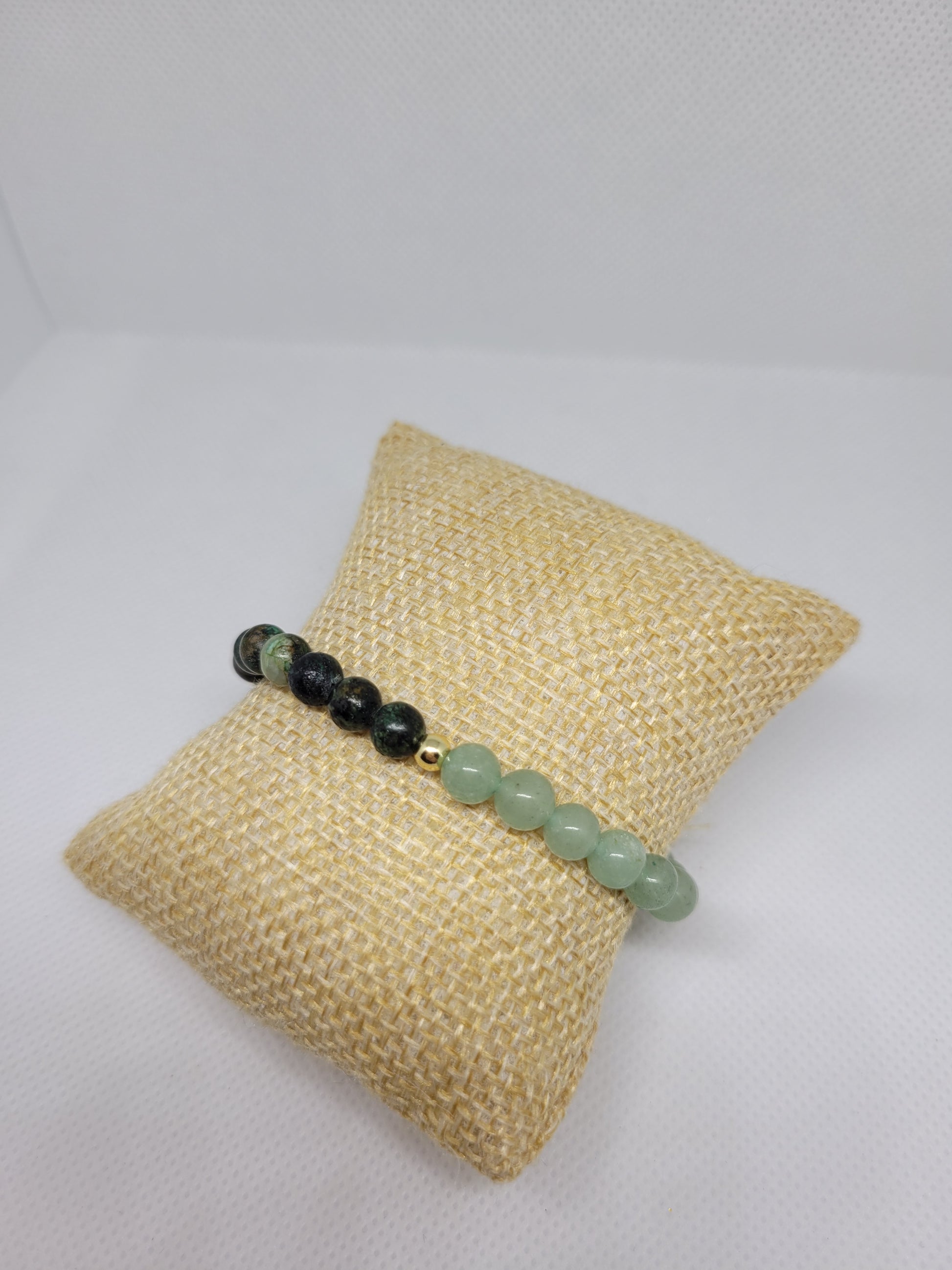 Bracelet boules 6mm - Turquoise et Aventurine verte