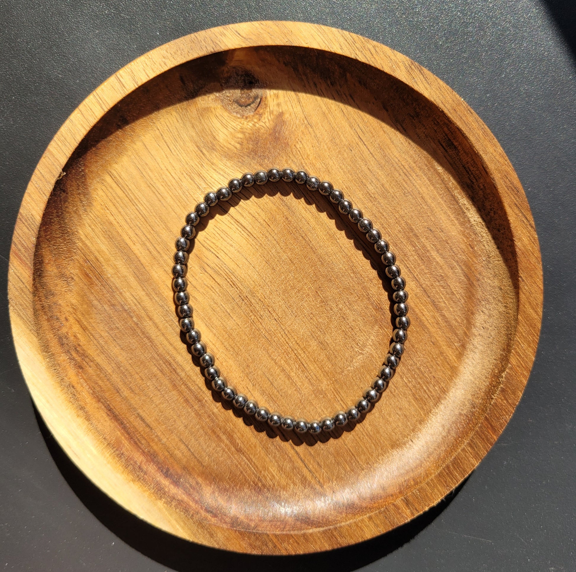 Bracelet boule 4mm - Hématite