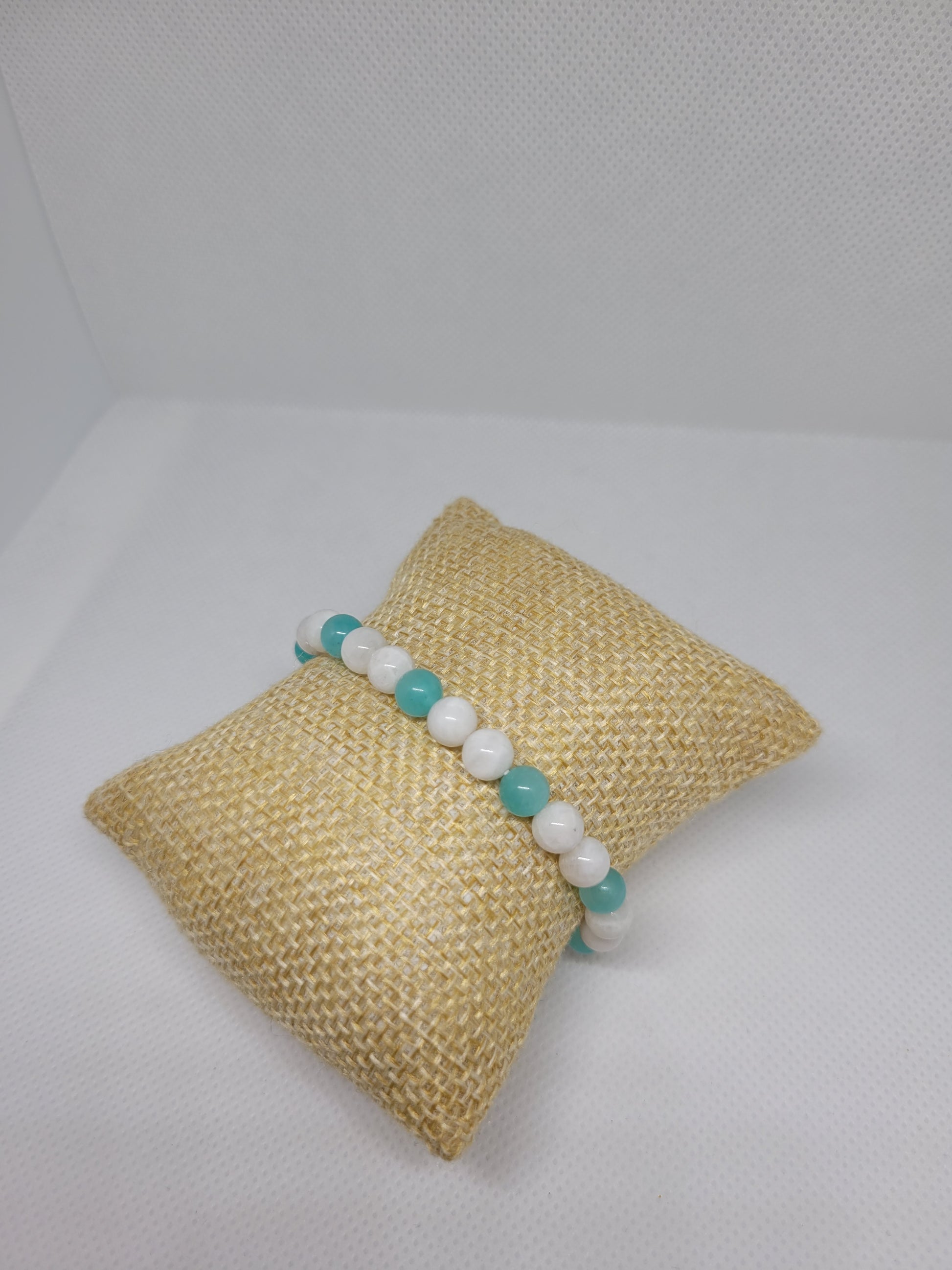 Bracelet boules 6mm - Amazonite et Péristérite