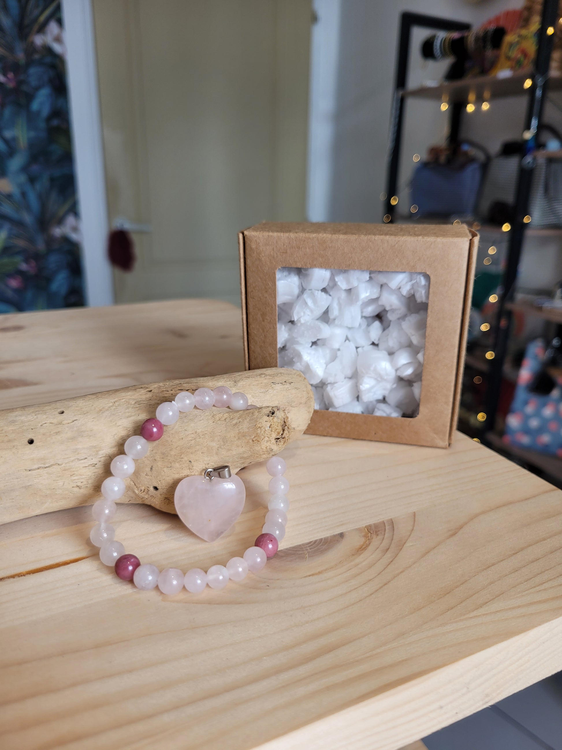 Mini box - Quartz rose et Rhodonite