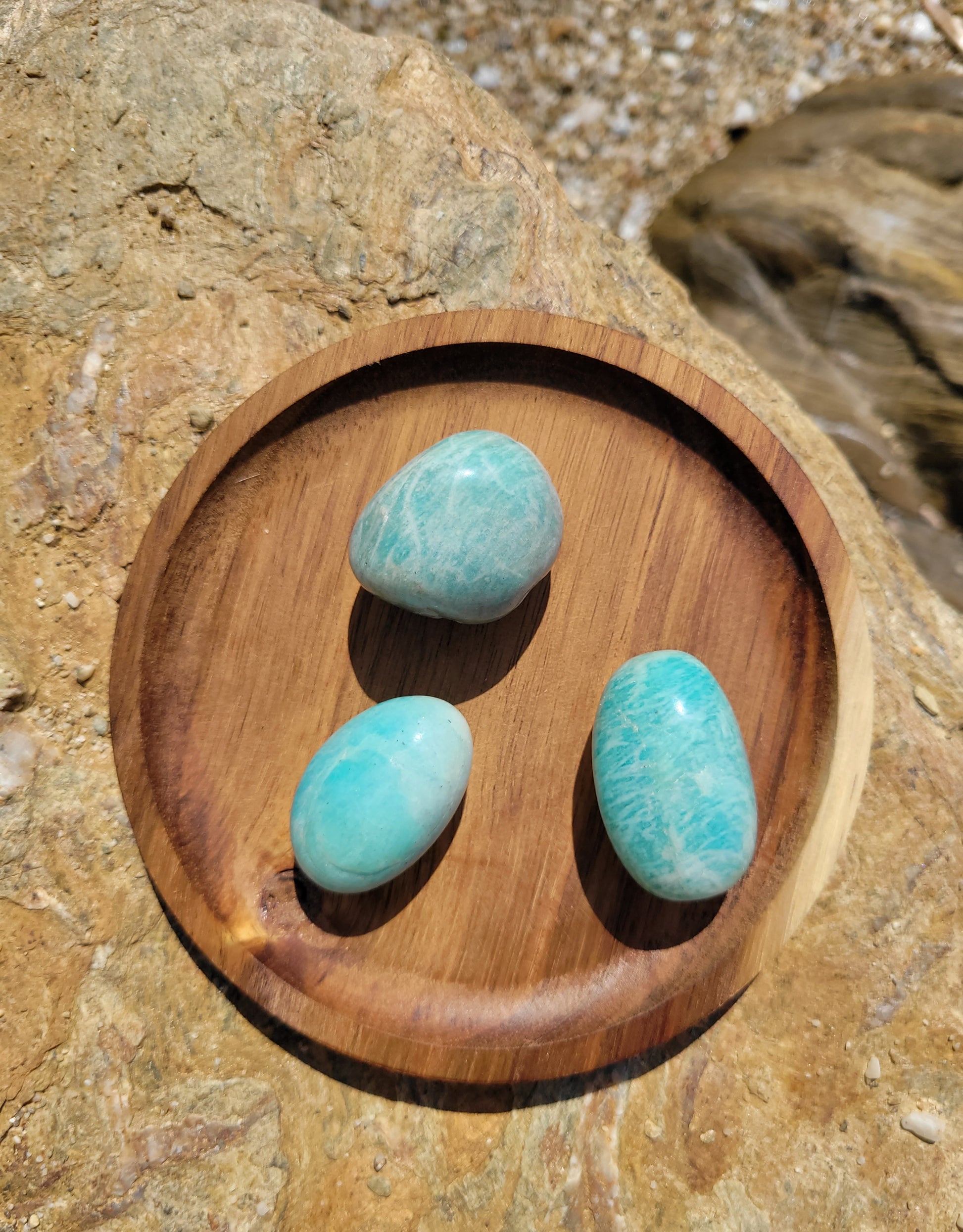 Pierre roulée ronde 30 à 50mm - Amazonite